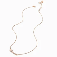 Gold-tone Script Zodiac Pendant Necklace - Cancer 