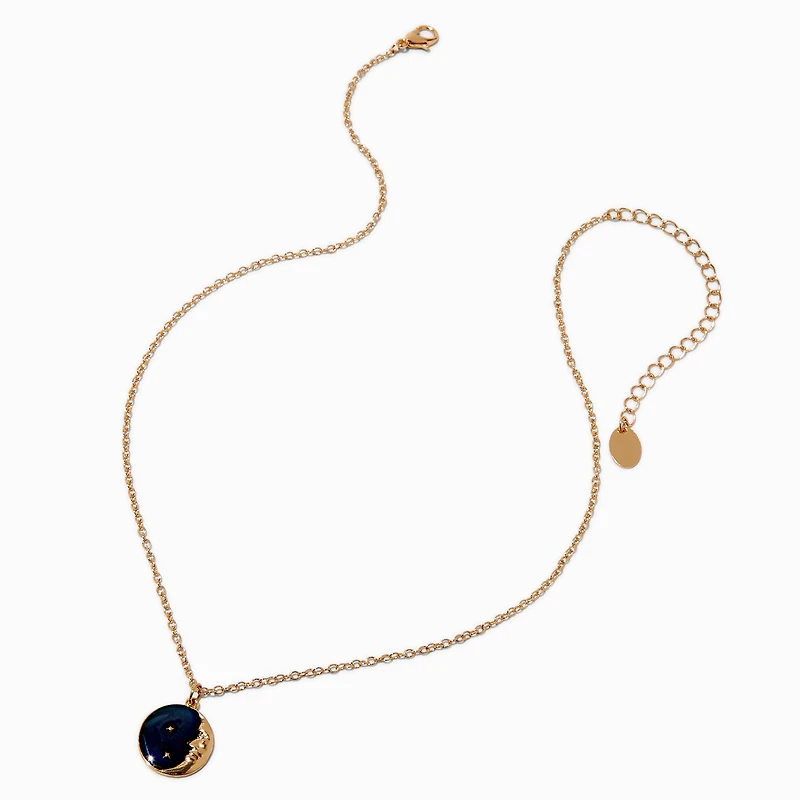 Mood Crescent Moon Pendant Necklace 