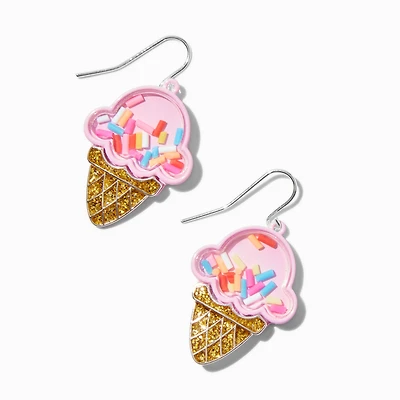 Strawberry Ice Cream Cone Shaker Drop Earrings