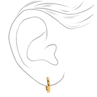 C LUXE by Claire's Gold-tone Titanium 10mm Tube Hoop Earrings