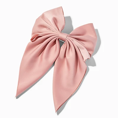 Blush Pink Satin Hair Bow Clip