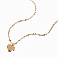 Gold-tone Heart Stackable Pendant Necklace
