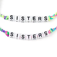 Neon Rainbow Sister Adjustable Braided Bracelets - 2 Pack
