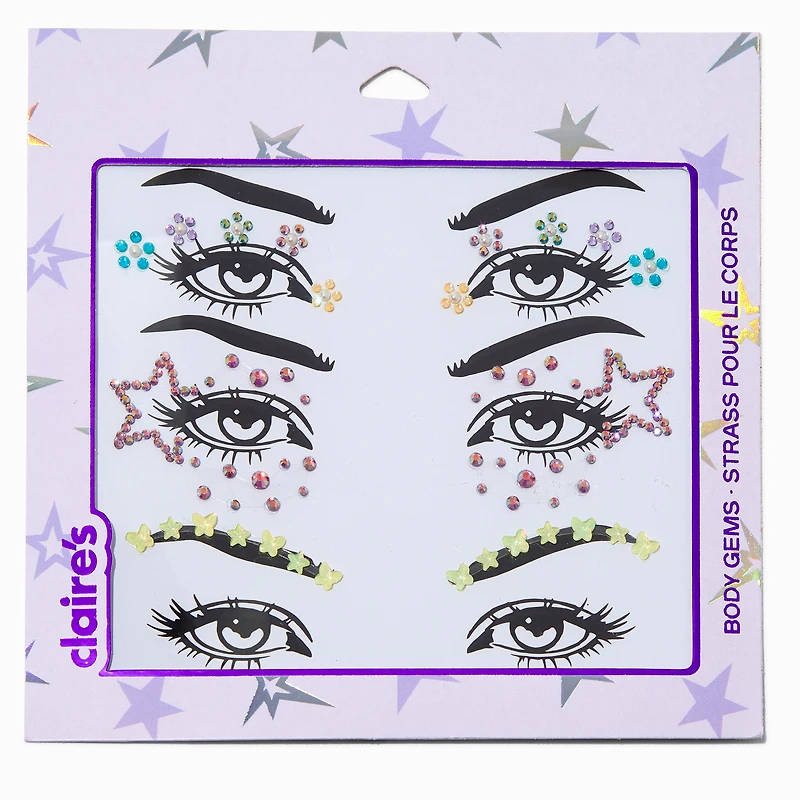 Star, Daisy & Butterfly Mixed Eye Gems - 3 Pack