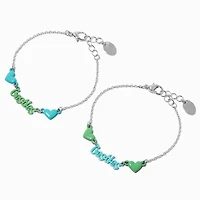 Best Friends Blue & Green Besties Chain Bracelets - 2 Pack