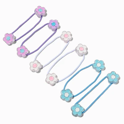 Claire's Club Pastel Flower Charm Hair Ties - 6 Pack