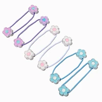 Claire's Club Pastel Flower Charm Hair Ties - 6 Pack