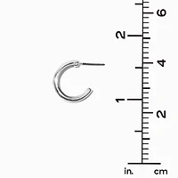 Silver-tone Crystal Hoops
