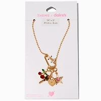 T H E M E x Claire's Cherry Gold-tone Ball Chain Charm Necklace