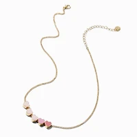 Ombré Pink Heart Pendant Necklace