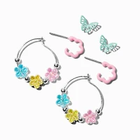Pastel Spring Mixed Stud & Hoop Earrings - 3 Pack