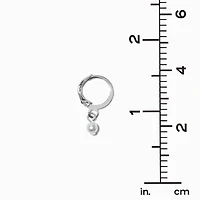 Silver-tone Pearl Hoop Earring Stack - 3 Pack 