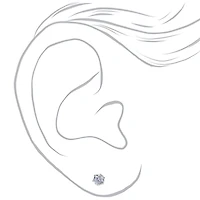 C LUXE by Claire's Sterling Silver Cubic Zirconia 4mm Round Stud Earrings