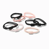 Mauve Athletic Knit Hair Ties - 8 Pack