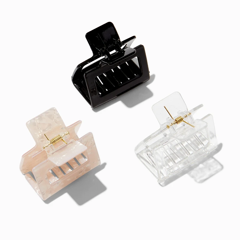 Basic Square Hair Claws - 3 Pack