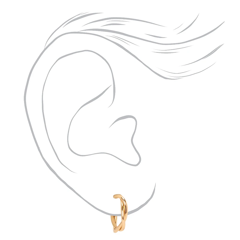 Gold Textured Earrings Set - 6 Pack