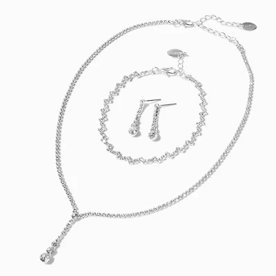 Silver-tone Delicate Teardrop Y-Neck Jewelry Set - 3 Pack