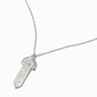 UV Color-Changing Glitter Clear Mystical Pendant Necklace