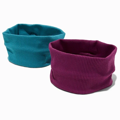 Teal & Purple Ribbed Headwraps - 2 Pack