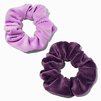 Purple Ribbed Hair Scrunchies - 2 Pack