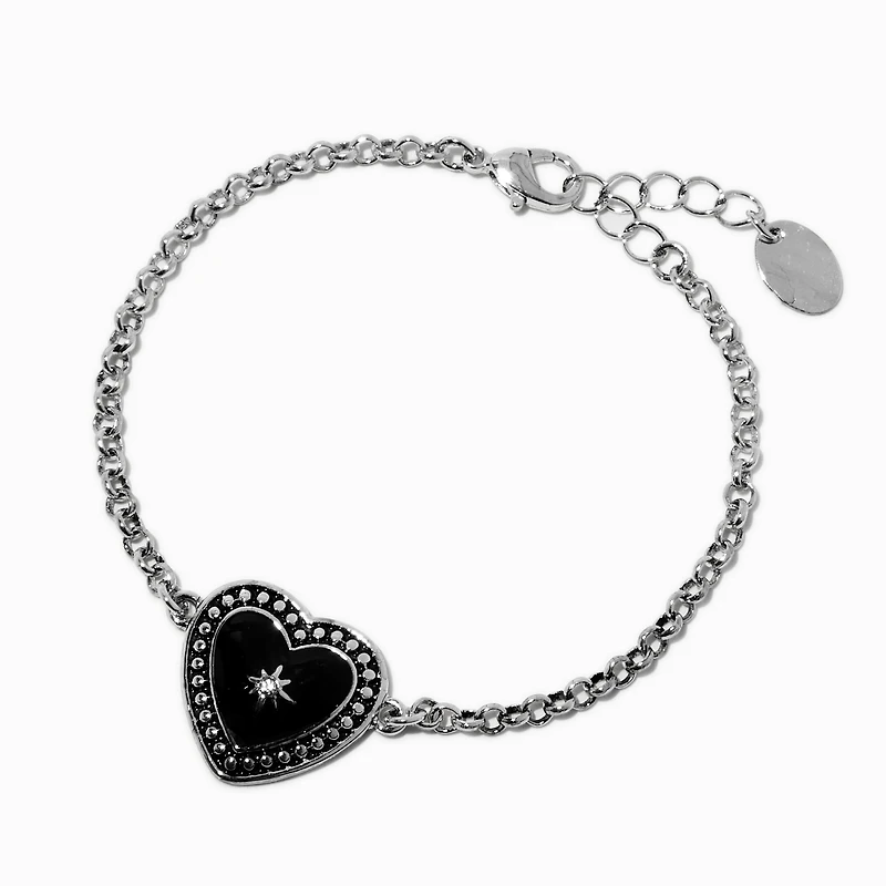 Black Heart Chain Bracelet