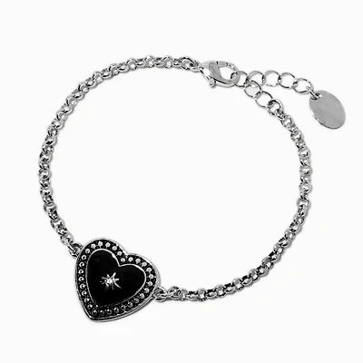 Black Heart Chain Bracelet