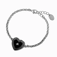 Black Heart Chain Bracelet