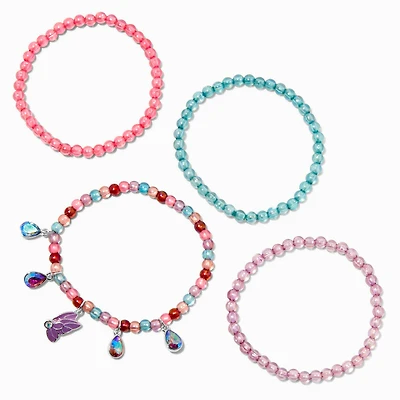 Claire's Club Butterfly Beaded Stretch Bracelets - 4 Pack