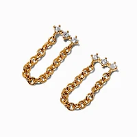 C LUXE by Claire's 18kt Gold Plated Cubic Zirconia Mini Chain Drop Earrings