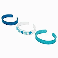 Claire's Club Blue Star Bangle Bracelets - 3 Pack
