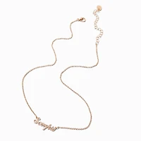Gold-tone Script Zodiac Pendant Necklace - Scorpio