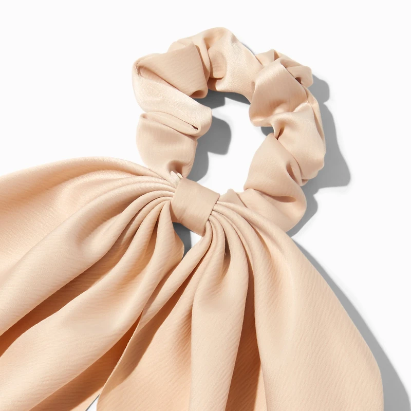 Small Beige Hair Scrunchie Scarf