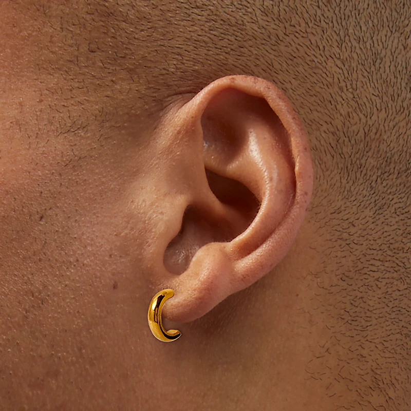 C LUXE by Claire's Gold-tone Titanium Flatback Hoop Earrings
