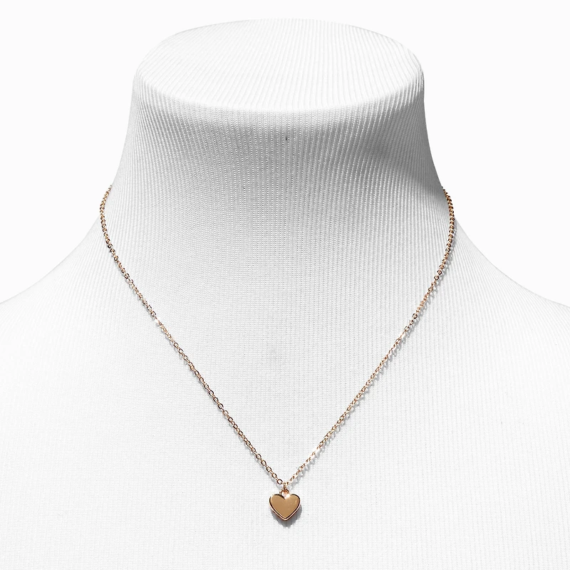 Gold-tone Heart Stackable Pendant Necklace