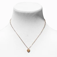Gold-tone Heart Stackable Pendant Necklace
