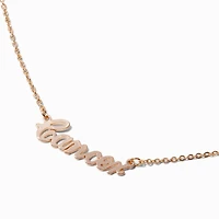 Gold-tone Script Zodiac Pendant Necklace - Cancer 