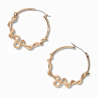 Gold-tone Snake Large Hoop Earrings