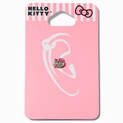 Hello Kitty® Stainless Steel Crystal Face 18G Threadless Cartilage Earring
