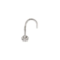 20G Silver-tone Stainless Steel Cubic Zirconia Star Nose Stud