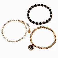Gold-tone Mood Moon Bracelet Set - 3 Pack