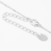 Silver-tone Cubic Zirconia Butterfly Pendant Necklace