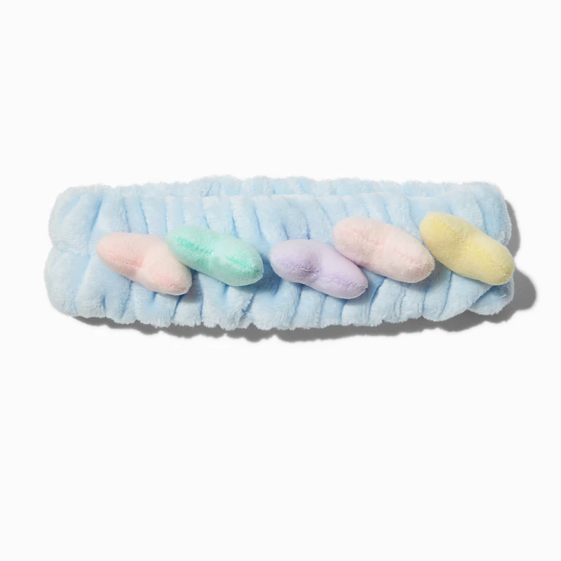 Pastel Hearts Makeup Bow Headwrap & Face Washing Wrist Bands - 3 Pack