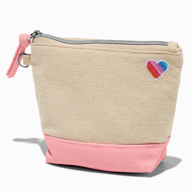 DIY Small Pink Rainbow Heart Coin Purse
