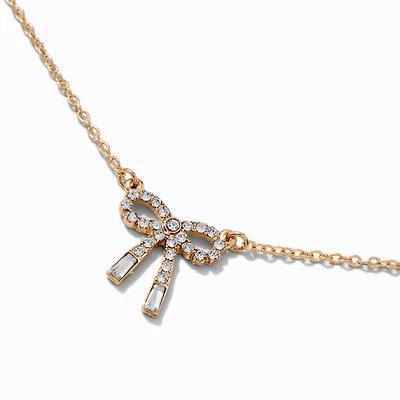 Gold-tone Bow Pendant Necklace