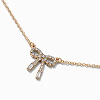 Gold-tone Bow Pendant Necklace