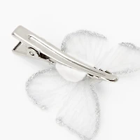 Silver Glitter Butterfly Hair Clips - 3 Pack