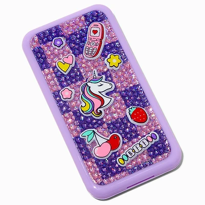 Y2K Unicorn Purple Bling Cellphone Makeup Palette