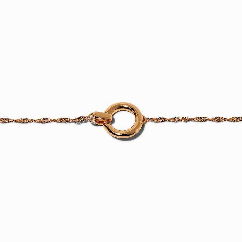 Gold-tone Twisted O Ring Chain Bracelet