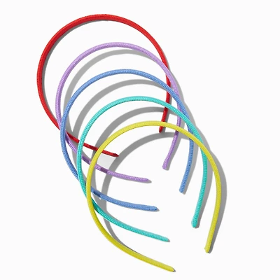 Claire's Club Rainbow Rope Plastic Headbands - 5 Pack