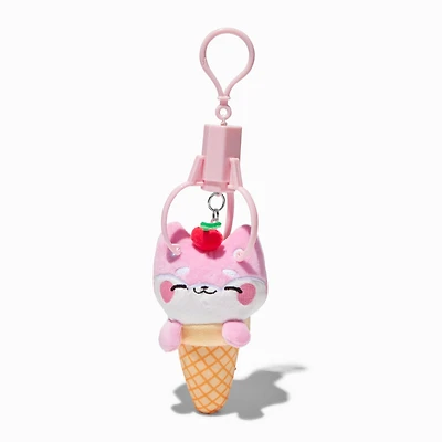 Plush Ice Cream Dog Claw Machine Keychain